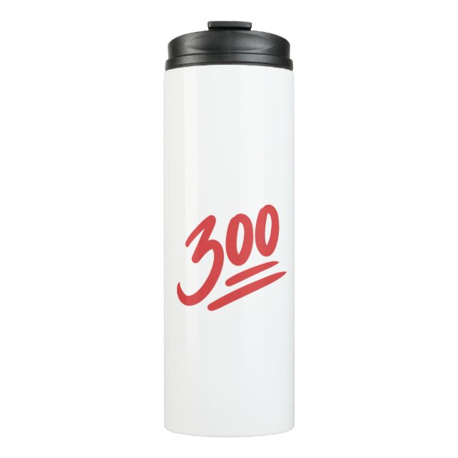 300 Emoji | Perfect Score Bowling 300 Game Thermal Tumbler (Front)