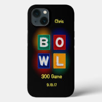 300 Game, B O W L neon graphic with name & date