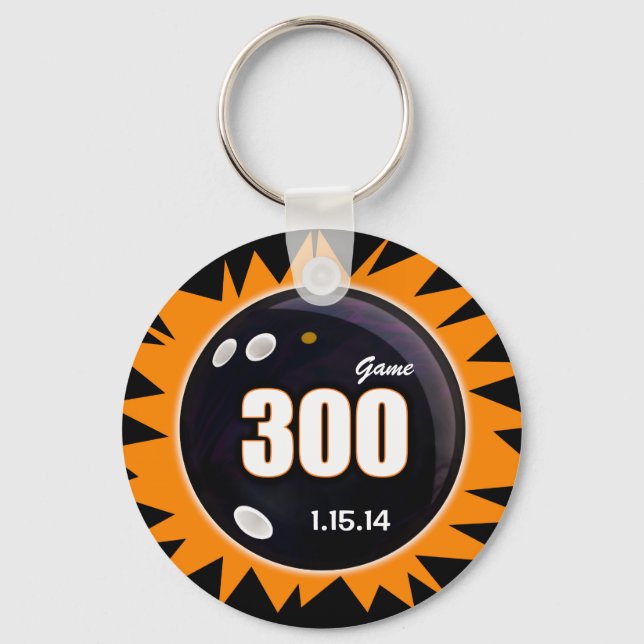 300 Game Orange & Black Keychain (Front)