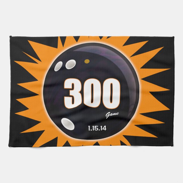 300 Game Orange & Black Kitchen Towel (Horizontal)