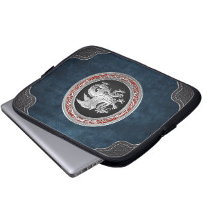 [300] Icelandic Dragon, Landvættir [Silver] Laptop Sleeve