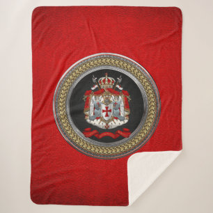 [300] Knights Templar Coat of Arms Sherpa Blanket