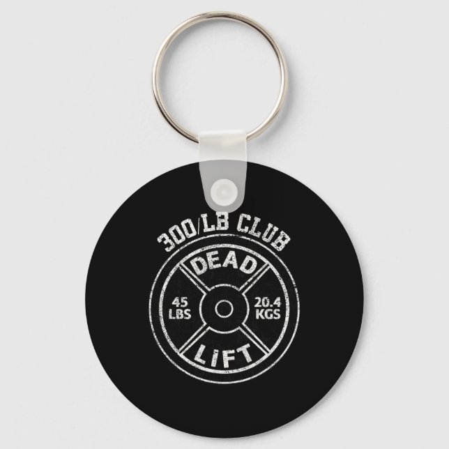 300 Lbs Pound Dead Lift Club Gym Weightlifting Pow Keychain (Front)