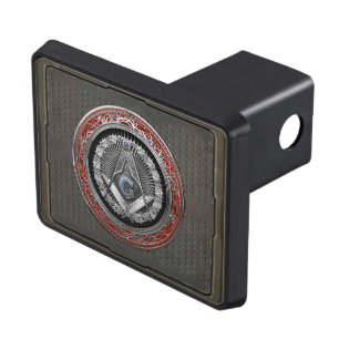 [300] Master Mason - Silver Square & Compasses Trailer Hitch Cover