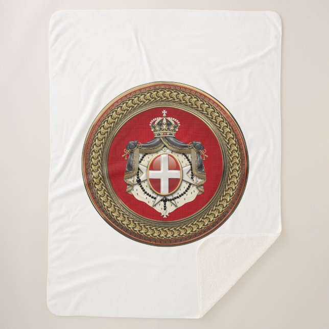 [300] Order of Malta - SMOM Coat of Arms Sherpa Blanket (Front)