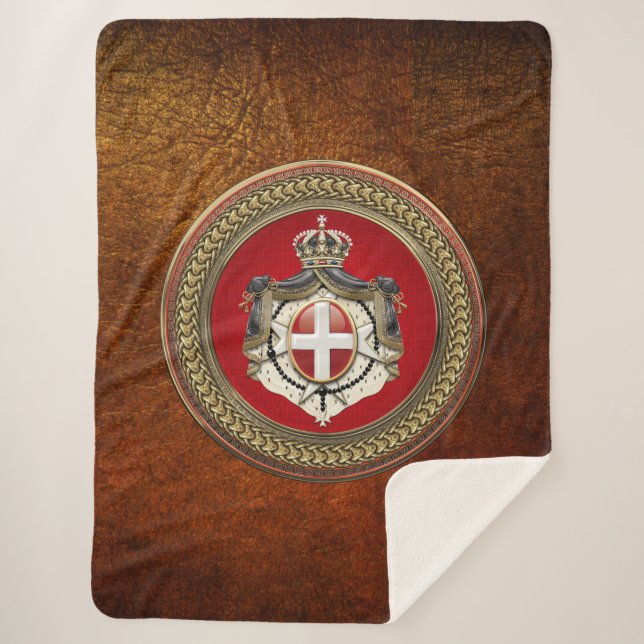 [300] Order of Malta - SMOM Coat of Arms Sherpa Blanket (Front)