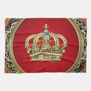 [300] Prince-Princess King-Queen Crown [Belg.Gold] Kitchen Towel