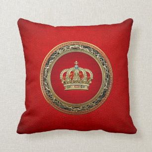 [300] Prince-Princess King-Queen Crown [Belg.Gold] Throw Pillow