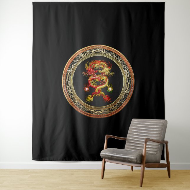 [300] Red and Yellow Dragons Tapestry (In Situ)