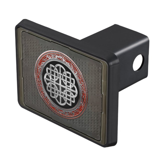 [300] Sacred Celtic Silver Knot Cross Trailer Hitch Cover (Top Right)