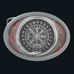 [300] Vegvisir - Viking Silver Magic Runic Compass Belt Buckle<br><div class="desc">Introducing ‘Viking Treasures’ Collection by Serge Averbukh, showcasing convergent media paintings of various Viking relics, artifacts and historic treasures. Here you will find fine art pieces, featuring Vegvisir - Viking Silver Magic Runic Compass. A Vegvisir (Icelandic 'sign post') is an Icelandic magical stave intended to help the bearer find their...</div>