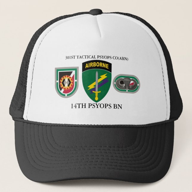 301ST TACTICAL PSYOPS CO(ABN) 14TH PSYOPS BN TRUCKER HAT (Front)