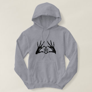 303 Skull Heart Hands LOGO Hoodie