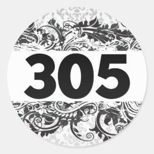 305 CLASSIC ROUND STICKER