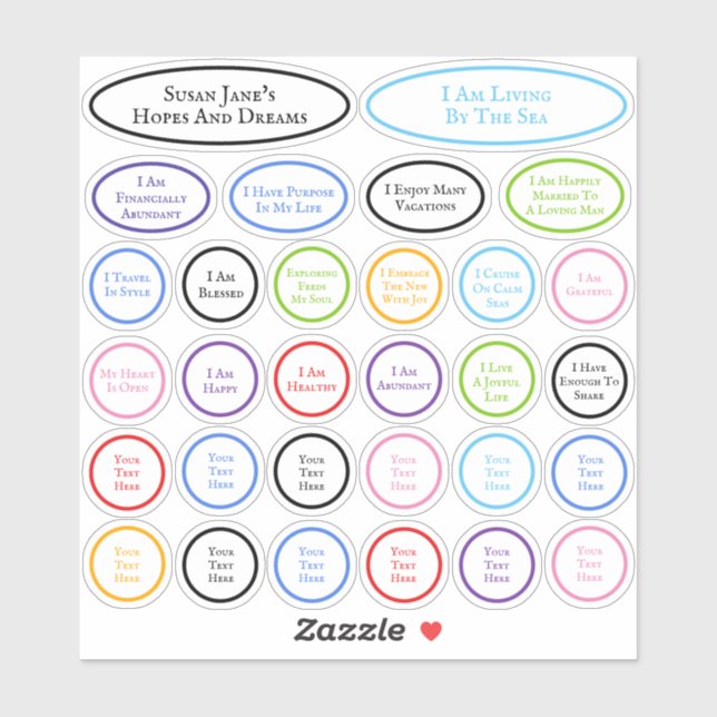 30 Affirmations For Hopes And Dreams Colourful (Sheet)