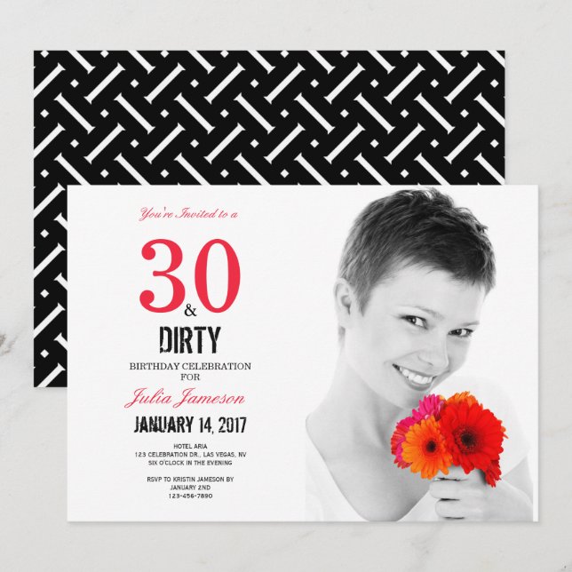 30 and Dirty 30th Birthday Invitation (Front/Back)