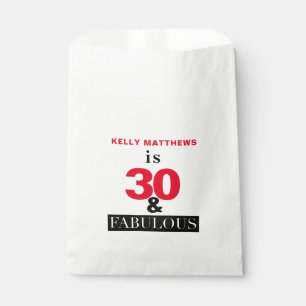 30 and Fabulous 30th Birthday Favour Bag