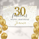 30 and Fabulous Birthday Elegant Gold and Black Banner<br><div class="desc">This chic black and gold script typography,  30 and fabulous gold stars confetti birthday banner can be personalized with your birthday celebration information. Designed by Thisisnotme©</div>