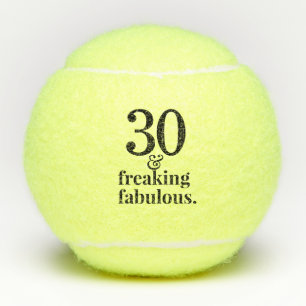 30 and Fabulous Birthday Funny Custom Age Tennis Balls
