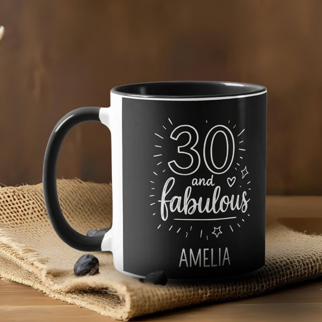 30 and Fabulous Doodle Happy 30th Birthday  Mug (Creator Uploaded)