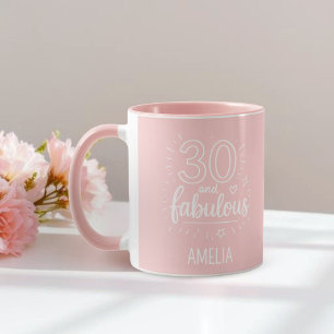 30 and Fabulous Doodle Happy 30th Birthday  Mug