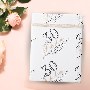 30 and Fabulous Elegant Script 30th Birthday Wrapping Paper