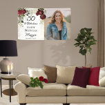 30 and Fabulous Glam Rose Floral Birthday Party Banner<br><div class="desc">Elegant and classy dark red and burgundy floral roses with seed pearls on a splatter sepia coloured frame "30 and Fabulous" birthday party design by Holiday Hearts Designs.</div>