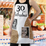 30 and Fabulous Gold Glitter 2 Photo 30th Birthday Apron<br><div class="desc">30 and Fabulous Gold Glitter 2 Photo 30th Birthday Apron. Add your photos - you can use an old and new photo.</div>