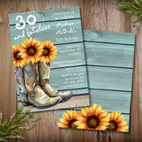 30 And Fabulous Rustic Country Western Sunflower