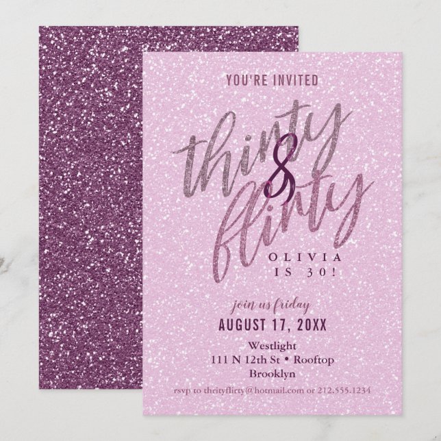 30 and Flirty Birthday Invitation (Front/Back)