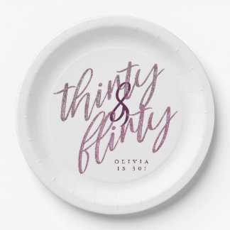 30 and Flirty Birthday Party Paper Plates