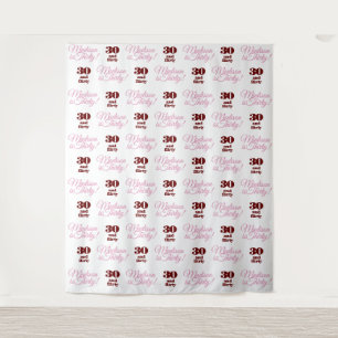 30 and Flirty Party Backdrop Step and Repeat Tapestry
