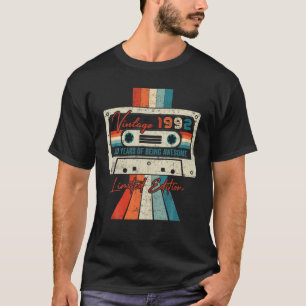 30 Birthday Gifts Year Old Vintage 1992 Cassette T T-Shirt