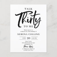 30 Birthday Talk Thirty Brush Calligraphy