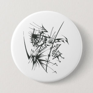 30 Black White Abstract Tribal Tattoo Art 3 Inch Round Button