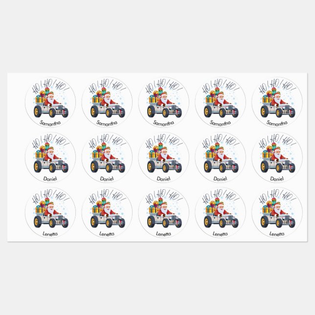 30 Christmas Gift Custom Name Tag Labels (Sheet)