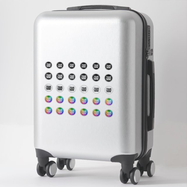 30 Custom Logo Large Clear Stickers (Suitcase)