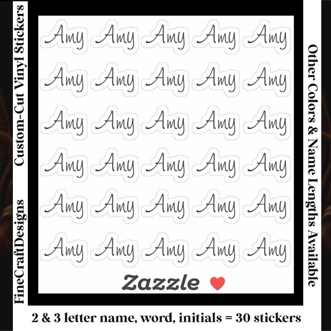 30 Custom Modern Short Name Word Initials Black (Creator Uploaded)