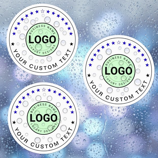 30 Custom Waterproof Stickers (Business Logo Name) (custom waterproof company stickers with logo)