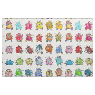 30 Cute Cartoon Kiwi Birds White Fabric