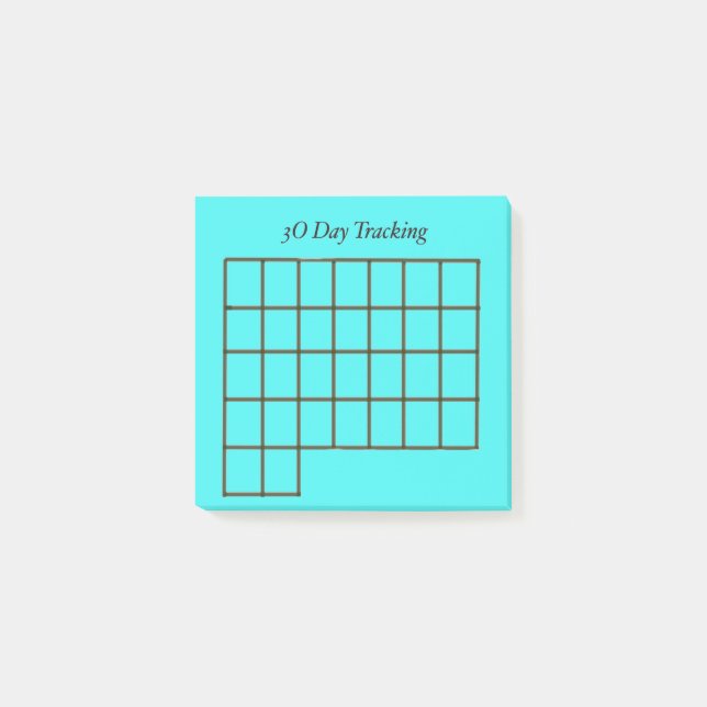 30 Day Tracker Light Blue Sticky Note (Front)