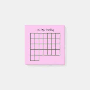 30 Day Tracker Pink Sticky Notes