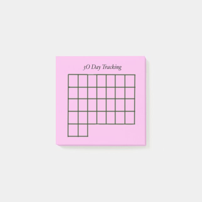 30 Day Tracker Pink Sticky Notes (Front)