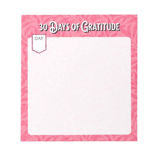 30 Days of Gratitude Notepad (Front)