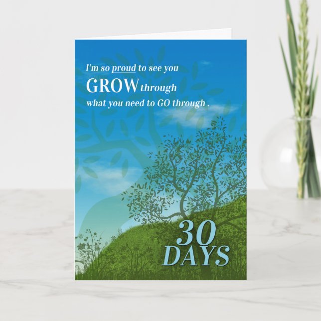 30 Days of Sobriety Summer Meadow Card (Front)
