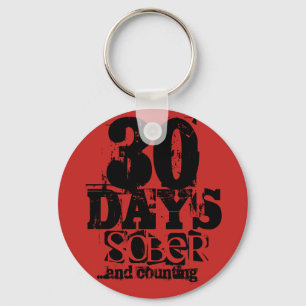 30 Days Sobriety Keychain