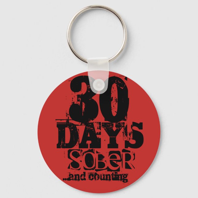 30 Days Sobriety Keychain (Front)