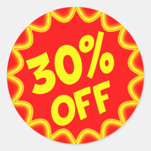 30% DE ÉTIQUETTE DE DÉTAIL