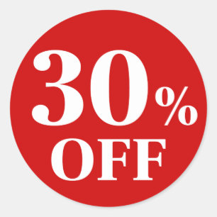 30 % de réduction sur autocollant rond classique à