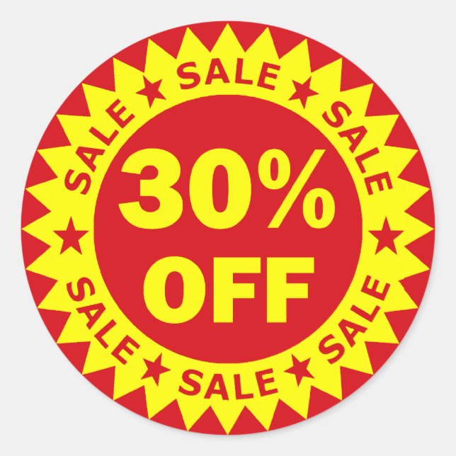 30 % De Réduction Sur Les Stickers De Vente Au Dét (Devant)